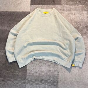 Yellow Label Co Crewneck Oversized Sweatshirt Beige Womens One Size Raw Hem
